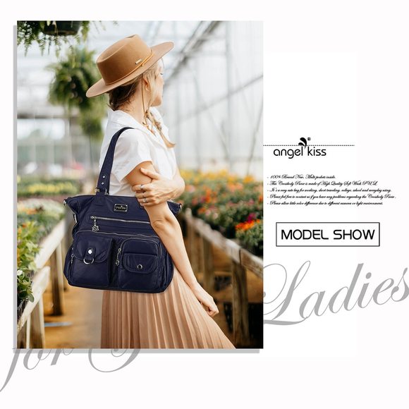 Blue PU Leather Versatile Hobo Bag - Picture 6 of 7